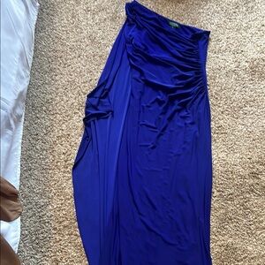 Ralph Lauren Elegant Blue Purple Draped Dress